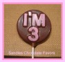 4131 I'm Three 3 Chocolate or Hard Candy Lollipop Mold